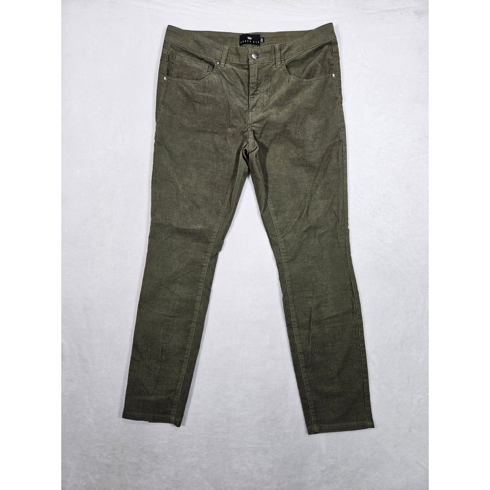 Under 510 Mens Olive Green Corduroy Slim Fit Pants 32x28 Fine Wale 5-Pocket